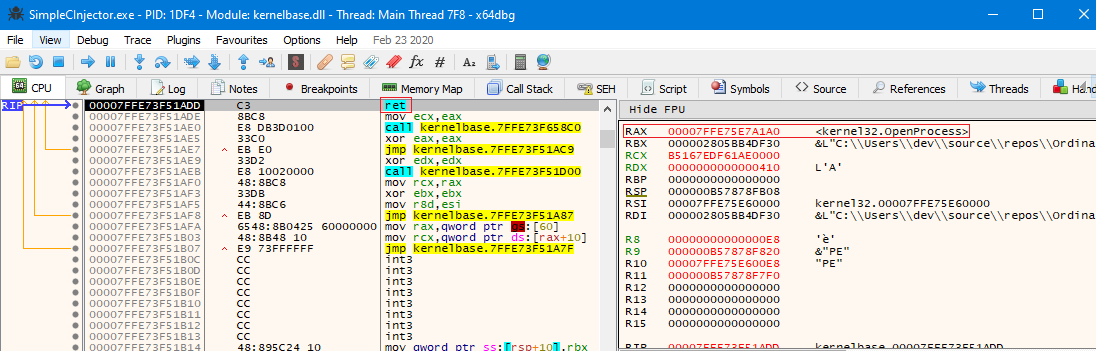 GetProcAddress return value